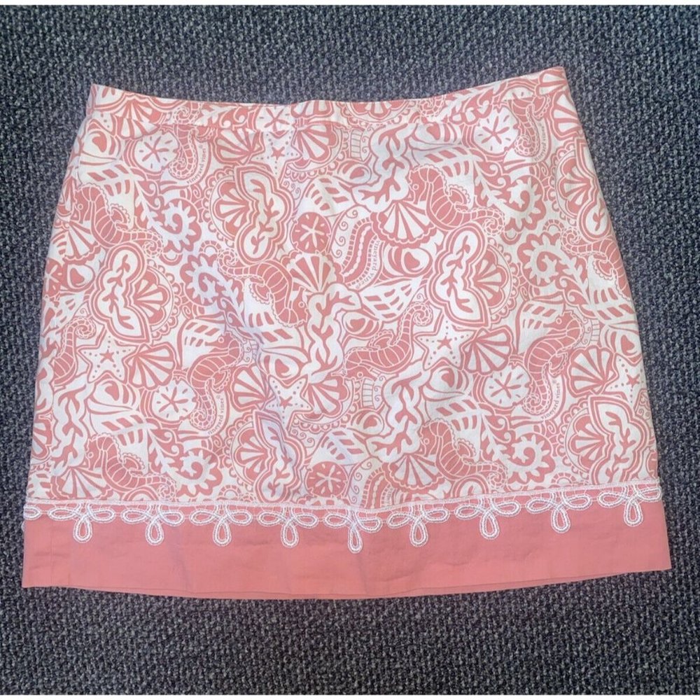 Womens Vineyard Vines Pink Seashell Paisley Skirt Size 6 EUC